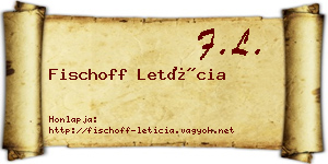 Fischoff Letícia névjegykártya